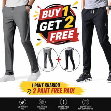 💥 Comfort Fit Men’s Track Pants | Stretchable Lycra Combo Deal (Buy 1 Get 2 FREE)