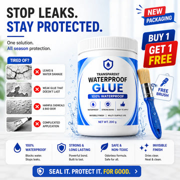 🔥 Transparent Waterproof Glue 💧 | Invisible Strong Bond + FREE Brush 🖌️ (BUY 1 GET 1 FREE)